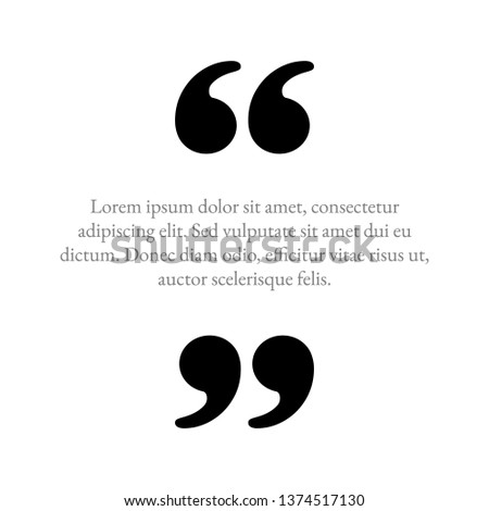 double quote mark icon, left and right, vector design inspiration