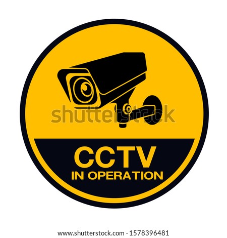 CCTV Camera. Black Video surveillance sign.vector isolated 