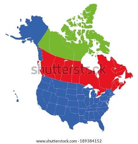 Map USA states Canada provinces Hawaii 