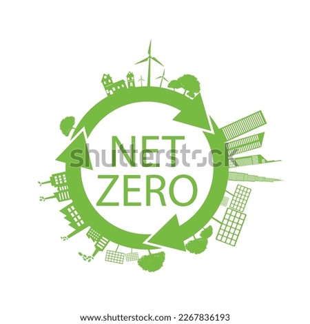 Net zero, CO2 neutral green icon. Eco friendly isolated sign. Vector