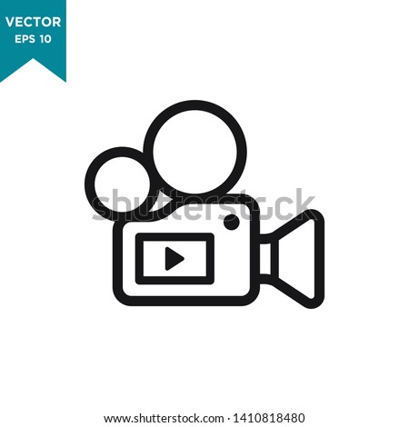video camera icon vector logo template