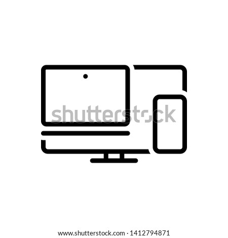 Vector black icon for multiple devices
