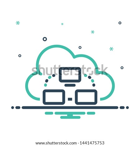 Colorful mix icon for cloud computing