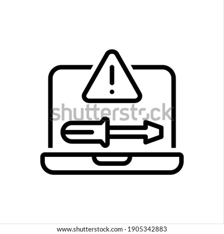 Vector line icon for troubleshooting