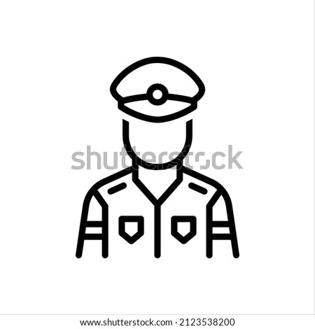 Vector line icon for officers