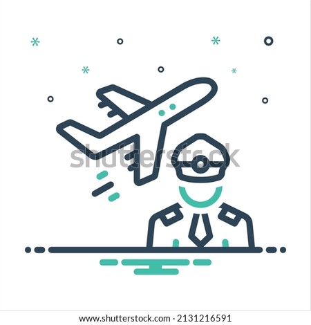 Vector colorful mix icon for aviation