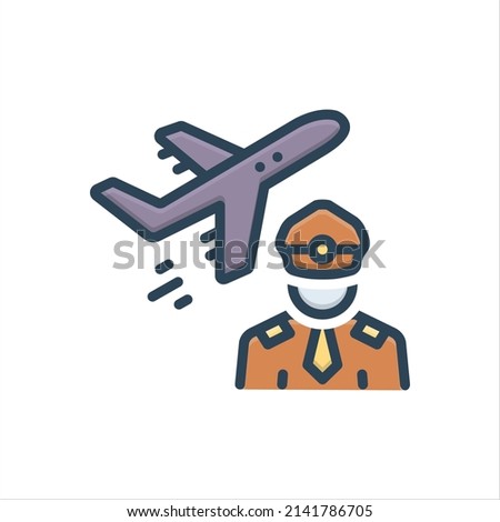 Vector colorful illustration icon for aviation