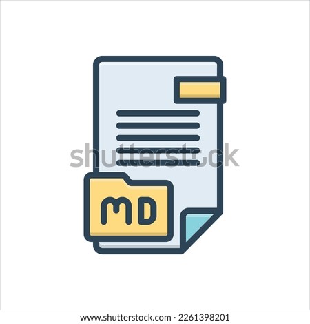 Vector colorful illustration icon for md