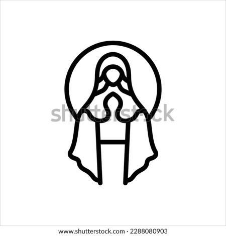 Vector line icon for mary