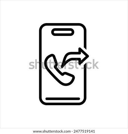 Vector line icon for call forward