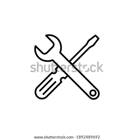 Repair tools icon vector. tool icon vector. setting icon vector. Wrench and screwdriver. support, Service