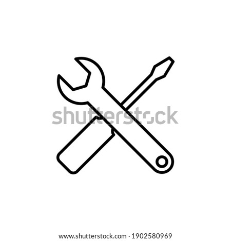 Repair tools icon vector. tool icon vector. setting icon vector. Wrench and screwdriver. support, Service