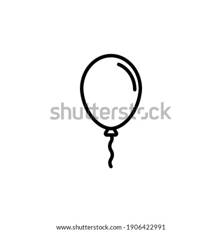 balloon icon vector. party balloon icon decoration birthday vector. Balloon black silhouette icon