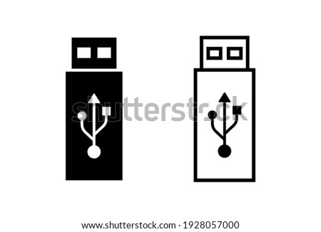 Usb icon set. Flash disk icon vector