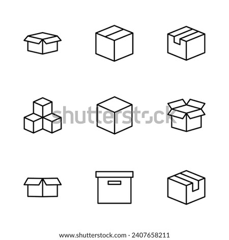 Box icon set. box vector icon, package, parcel