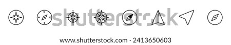 Compass icon set. arrow compass icon vector