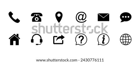 Contact us icon vector. web icon vector. business card contact information icon.