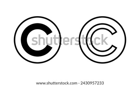 Copyright icon set. copyright symbols