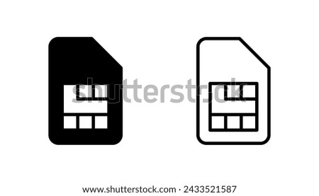 Sim card icon set. dual sim card icon vector