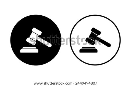 Gavel icon set. judge gavel icon vector. law icon vector. auction hammer