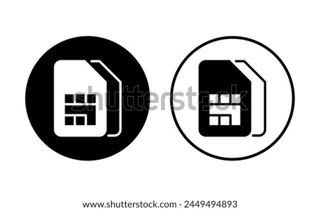 Sim card icon set. dual sim card icon vector