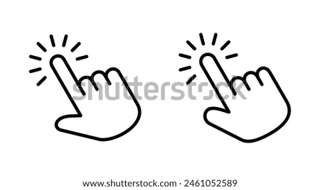 Hand cursor icon set. click icon vector. hand click. pointer