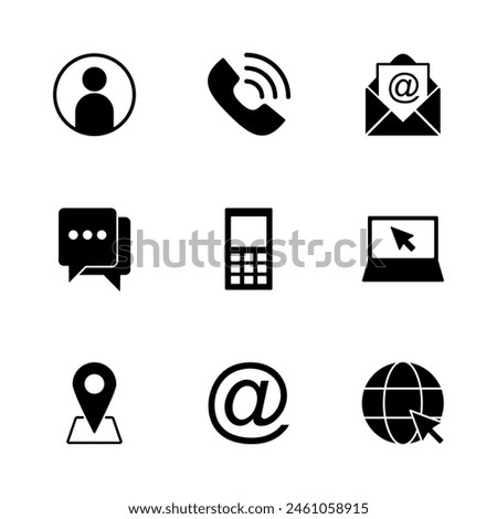 Contact us icon vector. web icon vector. business card contact information icon.