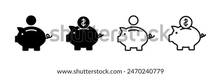 Piggy bank icon vector. piggy money icon