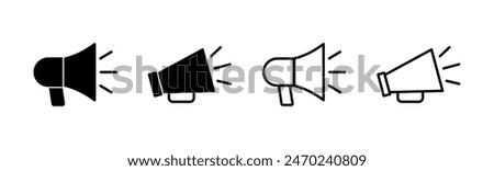 Megaphone icon set. Loudspeaker icon vector.