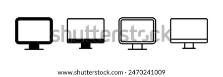 Computer icon set. computer monitor icon vector.