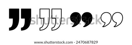 Quote icon set. Quotation mark symbol.