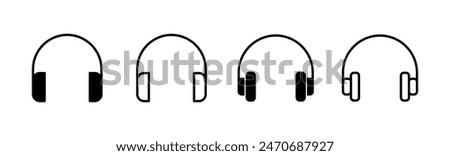 Headphone icon set. Headvector icon symbols