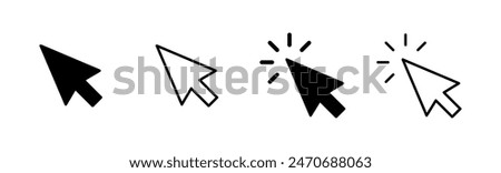 Click icon set. pointer arrow icon. cursor icon vector