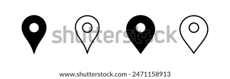 Pin icon set. Location icon vector. destination icon. map pin