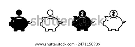 Piggy bank icon vector. piggy money icon