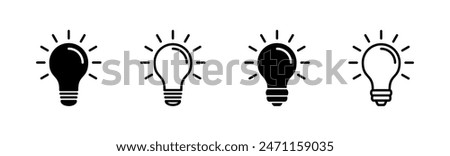 Lamp icon set. Light bulb icon vector. idea symbol.