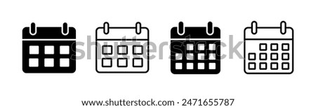 Calendar icon set. Calender symbol. calendar vector icon