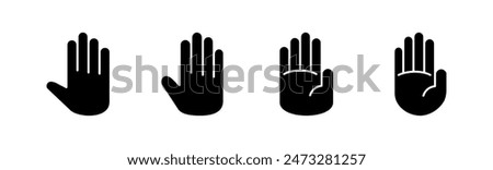 Hand icon set. hand vector icon, palm,click