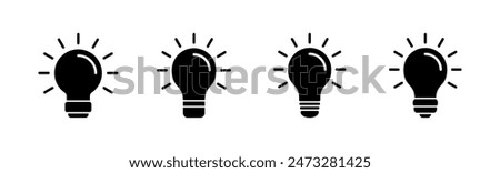 Lamp icon set. Light bulb icon vector. idea symbol.