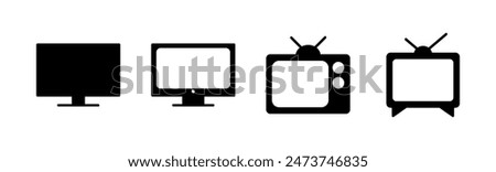 Tv icon set. television icon vector