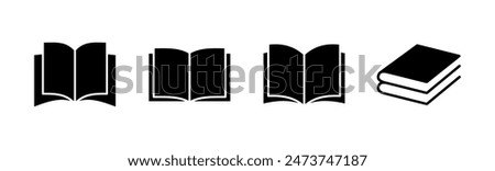 Book icon set. open book icon vector. ebook icon