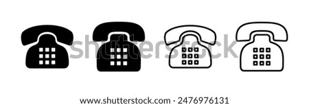 Telephone icon set. phone icon vector.