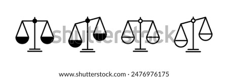 Scales icon set . Law scale icon. Justice sign 