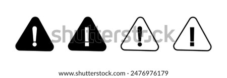 Exclamation danger sign. attention sign icon set. Hazard warning attention sign