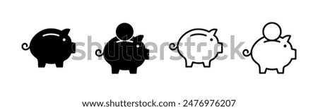 Piggy bank icon vector. piggy money icon