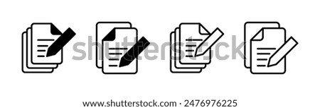 Note icon set. notepad icon vector. edit file. write icon