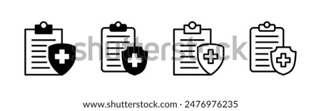 Medical insurance icon set. health insurance icon