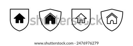 Home insurance icon set. home protection icon