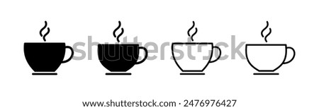 Coffee cup icon set. cup a coffee icon vector.