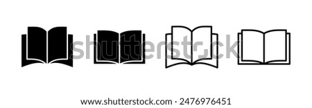 Book icon set. open book icon vector. ebook icon